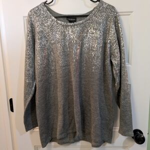 Lane Bryant Silver Accent Knit Sweater - Gray